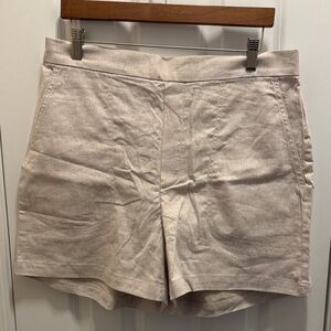 Beige Linen Shorts